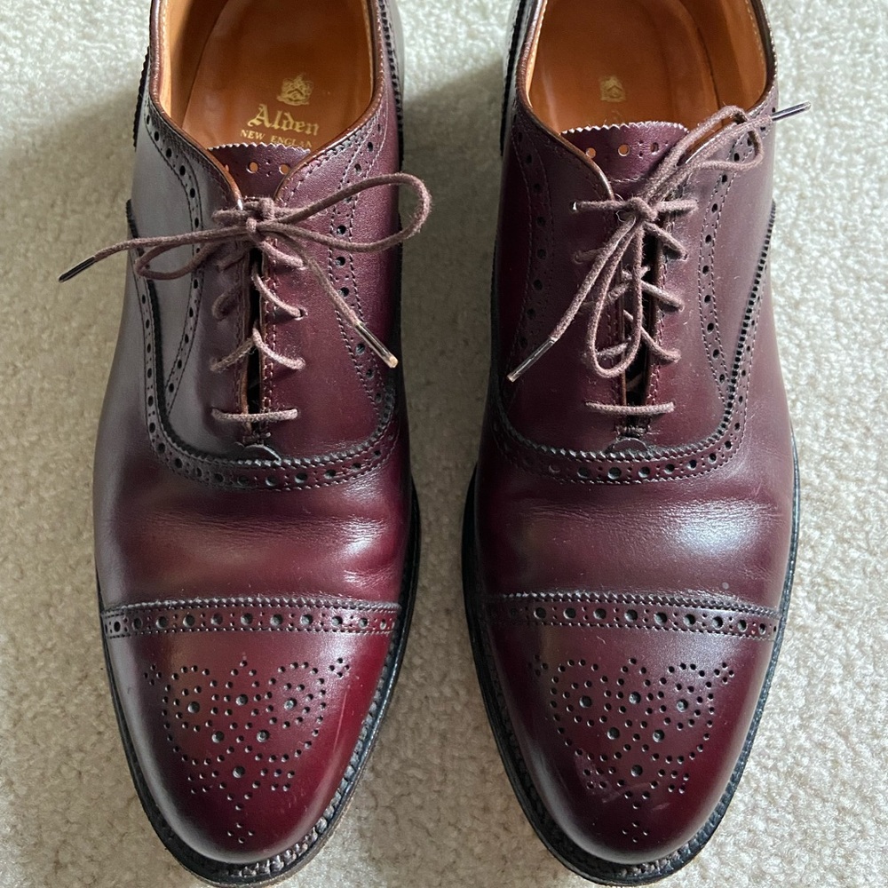 Alden 908 Balmoral in burgundy, size 10.5 D
